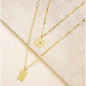 Ettika Gold Plated Coin Necklace Set